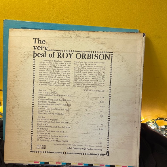 Roy Orbison original vinyl - Picture 2 of 3